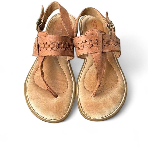 Shoes - Born Tilde brown leather thong sandals, featuring artisan woven strap detail 7